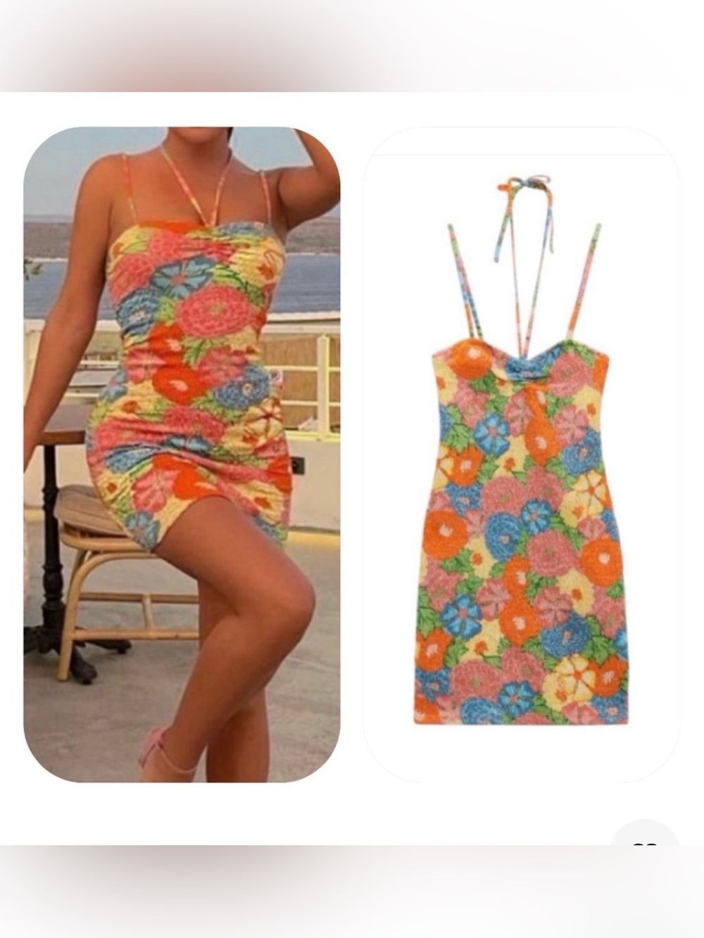 Zara M 70s Floral Smocked Dress NWOT